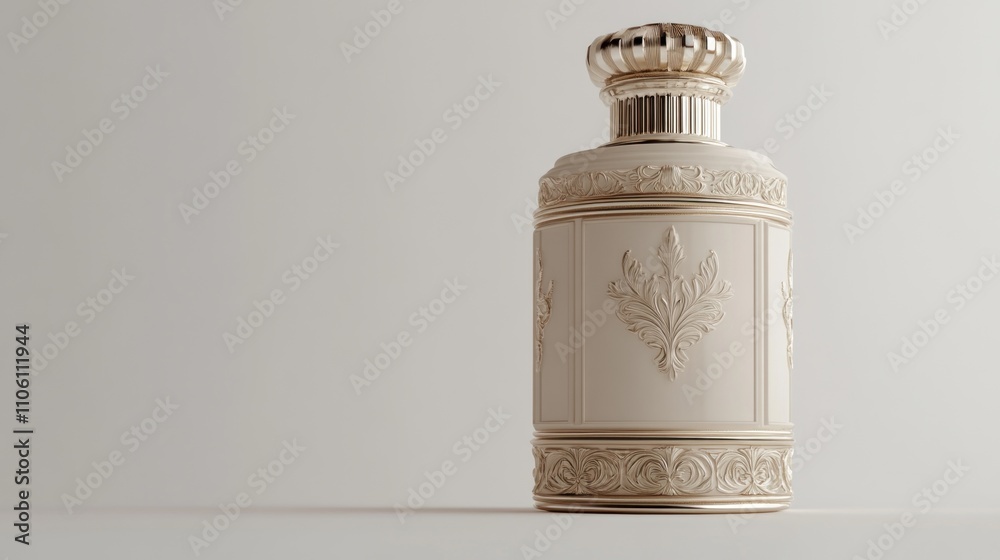 Elegant Ornate Perfume Bottle Design Displayed Elegant Ornate Perfume Bottle Design Displayed