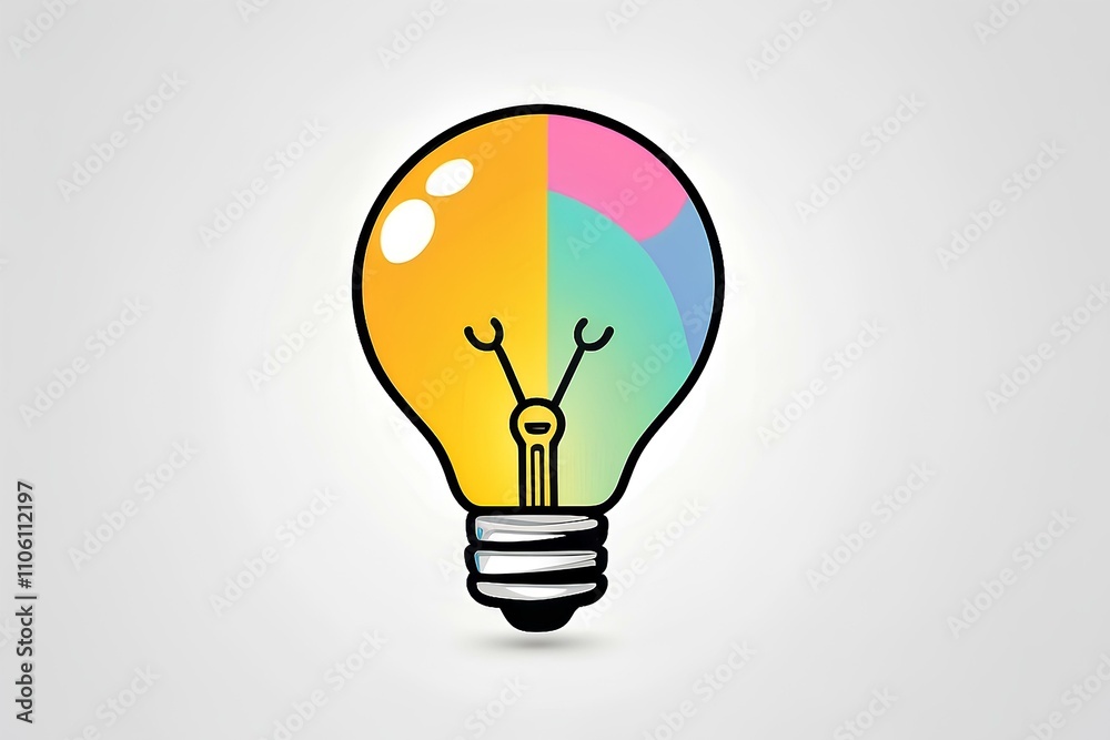 creative light bulb with a split rainbow and earth-inspired design on a white background creative light bulb with a split rainbow and earth-inspired design on a white background