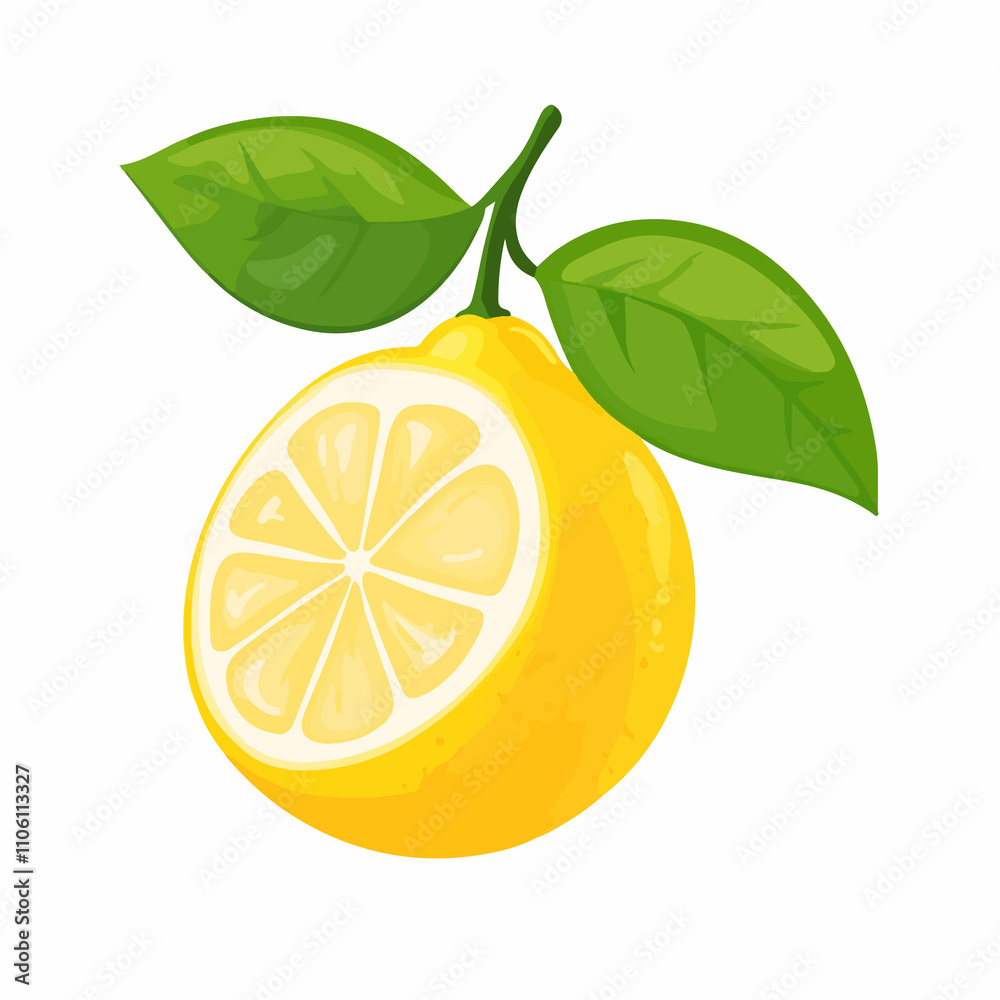 Lemon Fruit Icon on White Background Vector Illustration Lemon Fruit Icon on White Background Vector Illustration