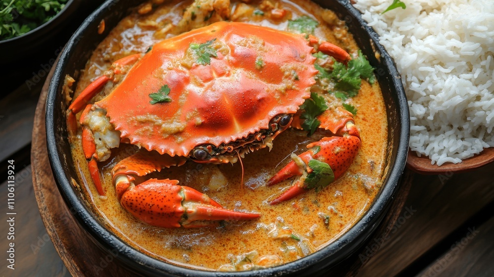 Vibrant Crab Curry with Coconut Milk and Spices Vibrant Crab Curry with Coconut Milk and Spices