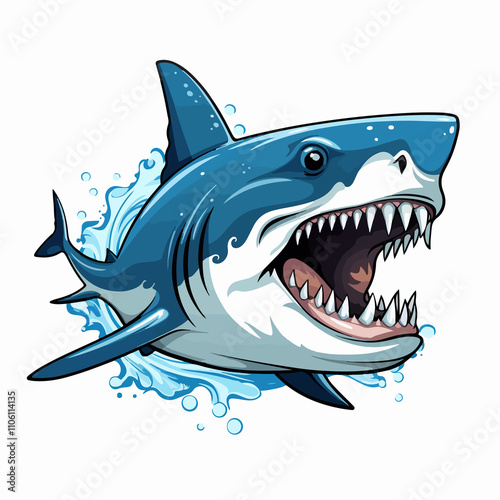 Cartoon Shark Attack Font Logo for Aggressive Designs photo