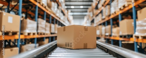 Efficient package handling in a modern warehouse storehouse industrial space product management aerial view logistics optimization
