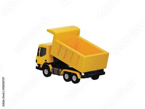 3d Dump truck with empty container for cargo delivery and logistics Freight vehicle or tipper for shipping icon vector illustration