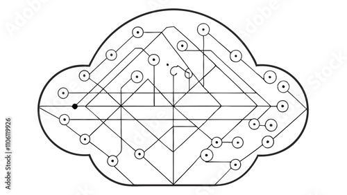 Digital Cloud and Data Storage Symbols