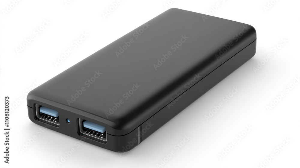 Black Portable Dual USB Power Bank Charger Black Portable Dual USB Power Bank Charger