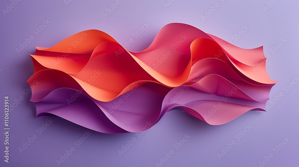 Red stepless pink paper on purple background Red stepless pink paper on purple background