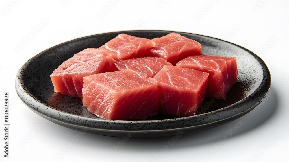 Food, Raw Fish Fillets on Plate, Sashimi, on White Background, Photo Realistic, Wallpaper, Cover and Screen of Smartphone, PC, Laptop, 9:16 and 16:9 Format Food, Raw Fish Fillets on Plate, Sashimi, on White Background, Photo Realistic, Wallpaper, Cover and Screen of Smartphone, PC, Laptop, 9:16 and 16:9 Format