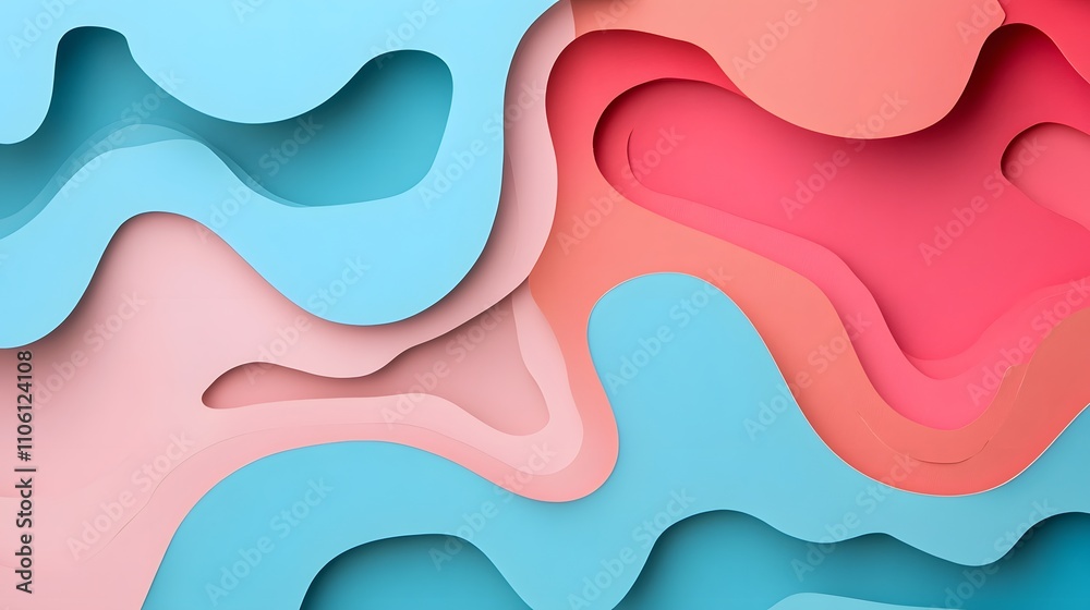 Abstract Layered Paper Design in Pastel Colors Abstract Layered Paper Design in Pastel Colors