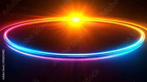 Dynamic sunset glow abstract design vibrant colors digital art stunning visuals energy and life