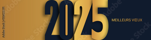 Wallpaper Mural Bonne année - meilleurs vœux 2025 - vecteur pour affiche bannière salutation et célébration du nouvel an 2025. Torontodigital.ca