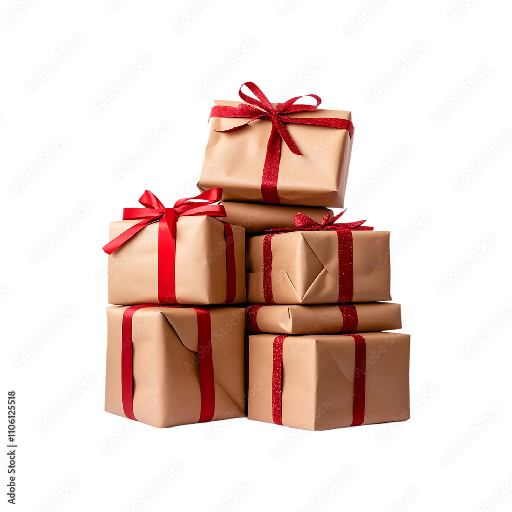 Obraz premium Elegant gift box with attractive ribbon for celebration isolated on a transparent background.