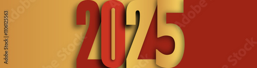 Happy new year - best wishes 2025 with colorful number. Perfect vector for poster banner greeting and new year 2025 celebration.