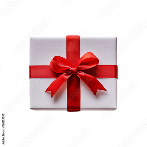 Elegant gift box with attractive ribbon for celebration isolated on a transparent background.