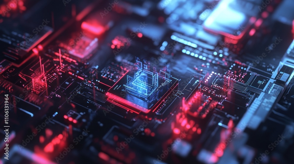 Abstract Digital Circuitry: Neon Glow and Technological Innovation Abstract Digital Circuitry: Neon Glow and Technological Innovation