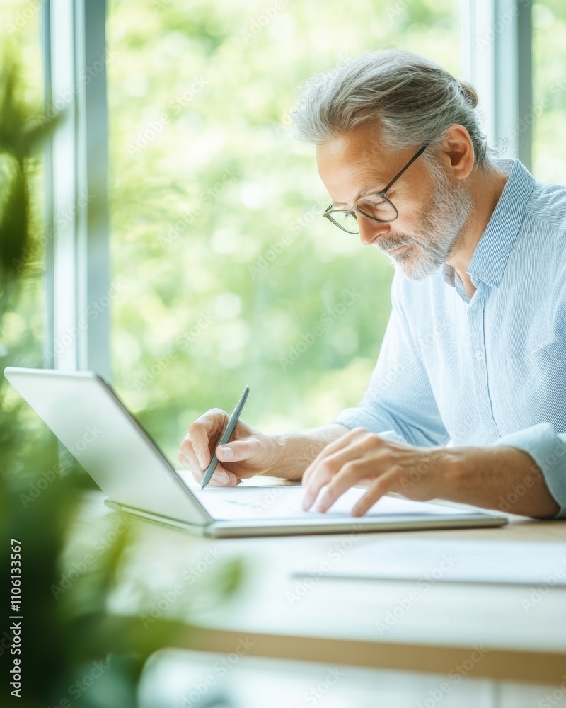 Creative Designer Sketches Innovative Product Ideas in a Bright Workspace Creative Designer Sketches Innovative Product Ideas in a Bright Workspace