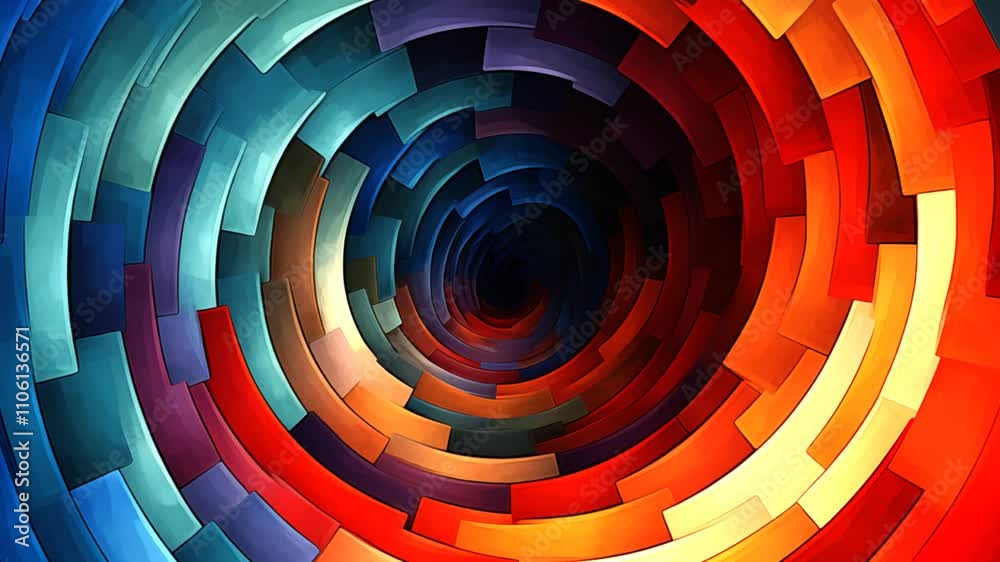 33 seconds of seamless endless looping computer generated video of hypnotic colorful spiral rotating spinning hd animation motion graphics screensaver visualizer