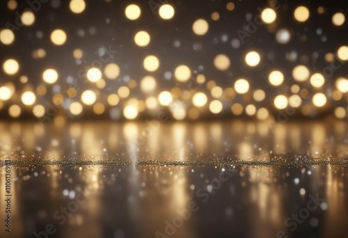Sparkling gold and silver bokeh with shimmering lights, gold, abstract, background