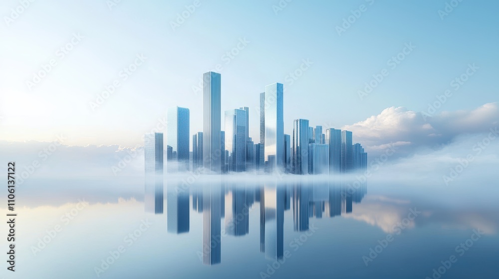 A panoramic view of a modern city skyline with towering skyscrapers and glass facades, representing urban development, commercial real estate, and thriving metropolises. A panoramic view of a modern city skyline with towering skyscrapers and glass facades, representing urban development, commercial real estate, and thriving metropolises.