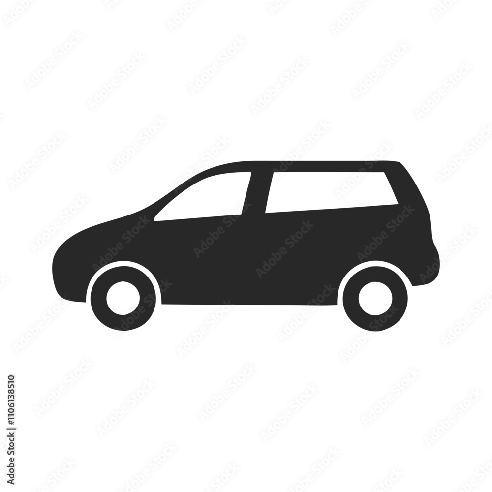 car icon, Compact city car icon. Side View. Vector on white background car icon, Compact city car icon. Side View. Vector on white background
