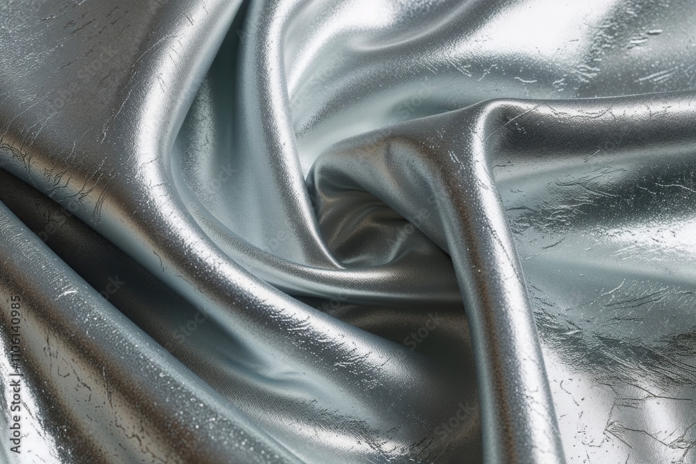 Obraz premium Contemporary Glossy Silver Denim Featuring Artistic Textures and Modern Style