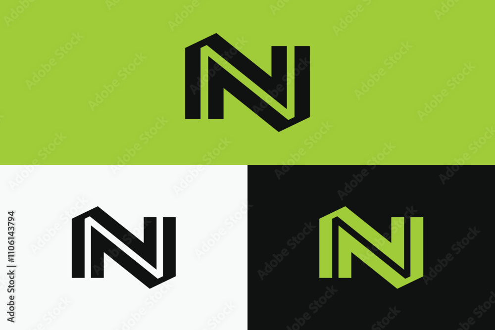 modern letter N logo, simple letter N logo. modern letter N logo, simple letter N logo.