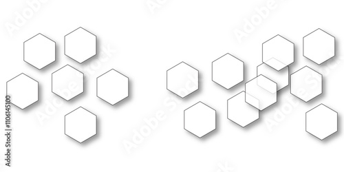 White hexagon 3D background texture. modern abstract polygonal pattern. 3d rendering illustration. Futuristic abstract banner. white and black lines 3d Hexagonal. honeycomb white Background.