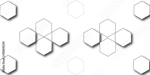 White hexagon 3D background texture. modern abstract polygonal pattern. 3d rendering illustration. Futuristic abstract banner. white and black lines 3d Hexagonal. honeycomb white Background.
