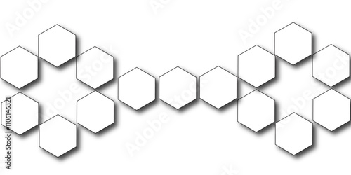 White hexagon 3D background texture. modern abstract polygonal pattern. 3d rendering illustration. Futuristic abstract banner. white and black lines 3d Hexagonal. honeycomb white Background.