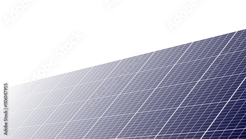 Solar panels cells isolated on white background. Solar farm energy.