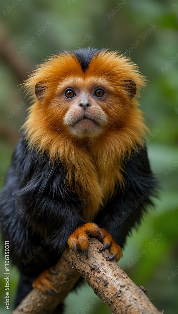 Golden-headed lion tamarin monkey.