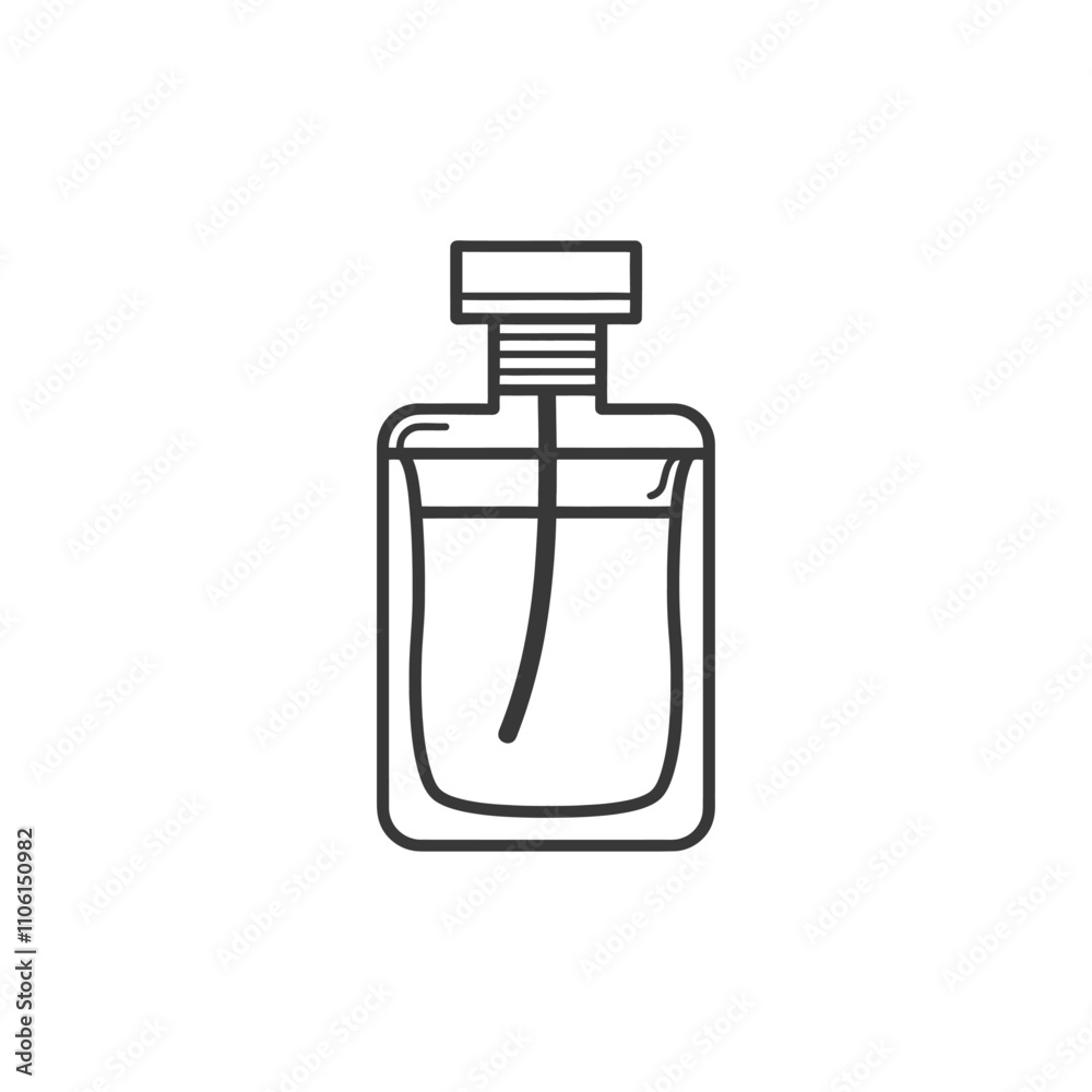 Line Drawing Of A Glass Perfume Bottle With A Lid And A Long Sprayer Line Drawing Of A Glass Perfume Bottle With A Lid And A Long Sprayer