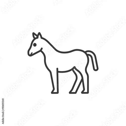 Line Drawing Of A Horse In Profile
