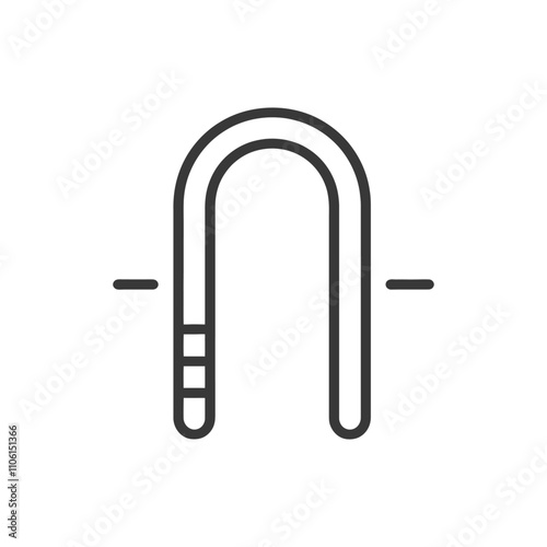 Line Drawing Of A Horseshoe Magnet With Magnetic Field Lines