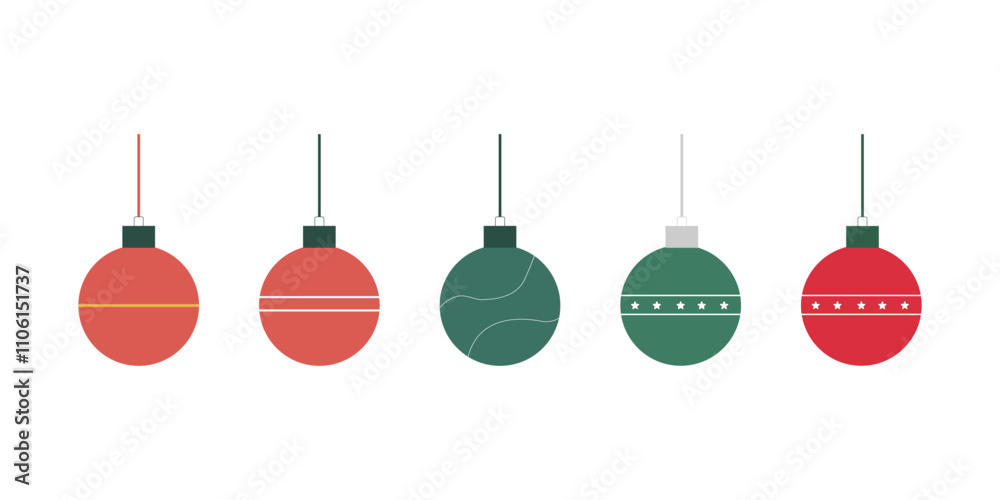 Christmas ball set isolated on white background. Colorful vivid Christmas balls in red, green. glitter pattern for xmas round shape elements collection. Christmas ball set isolated on white background. Colorful vivid Christmas balls in red, green. glitter pattern for xmas round shape elements collection.