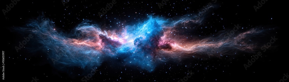 Fototapeta premium Vibrant cosmic nebula in deep space.