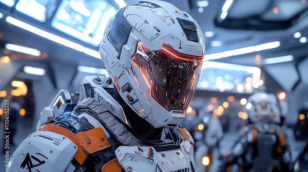 Fototapeta premium Stylish man in white suit and helmet a chic fashion statement for modern professionals