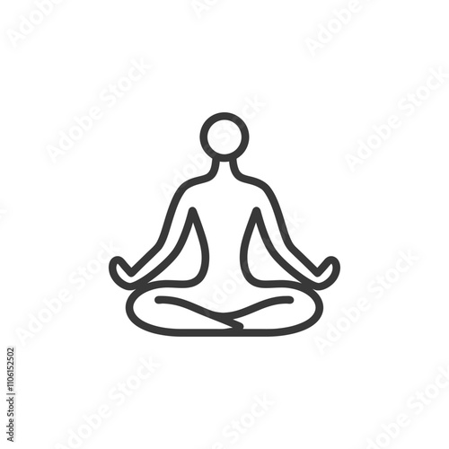 Line Drawing Of A Person In A Meditative Yoga Pose