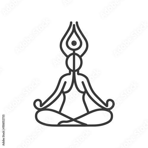 Line Drawing Of A Person In A Yoga Pose