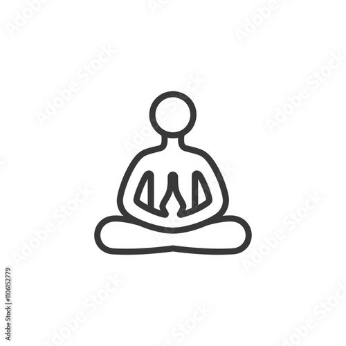 Line Drawing Of A Person In A Seated Meditation Pose