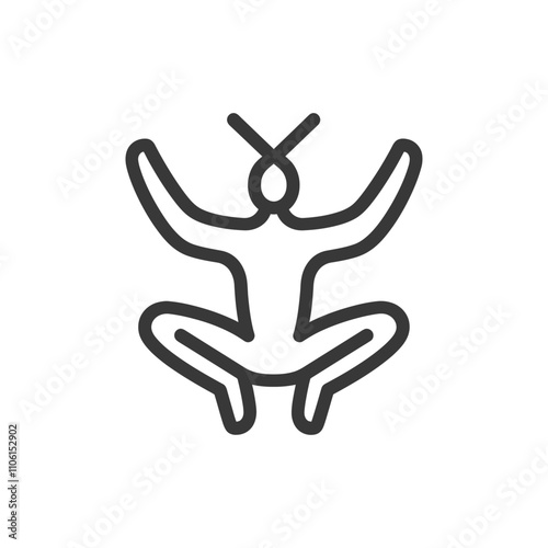 Line Drawing Of A Person Sitting In A Squat Position With Arms Raised