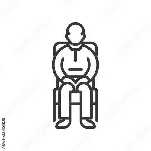 Line Drawing Of A Person Sitting In A Chair