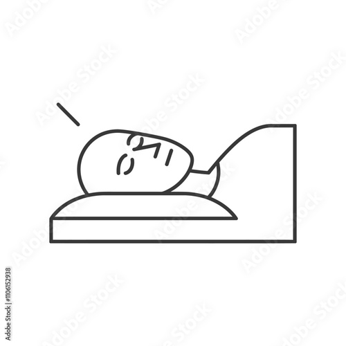 Line Drawing Of A Person Sleeping In Bed