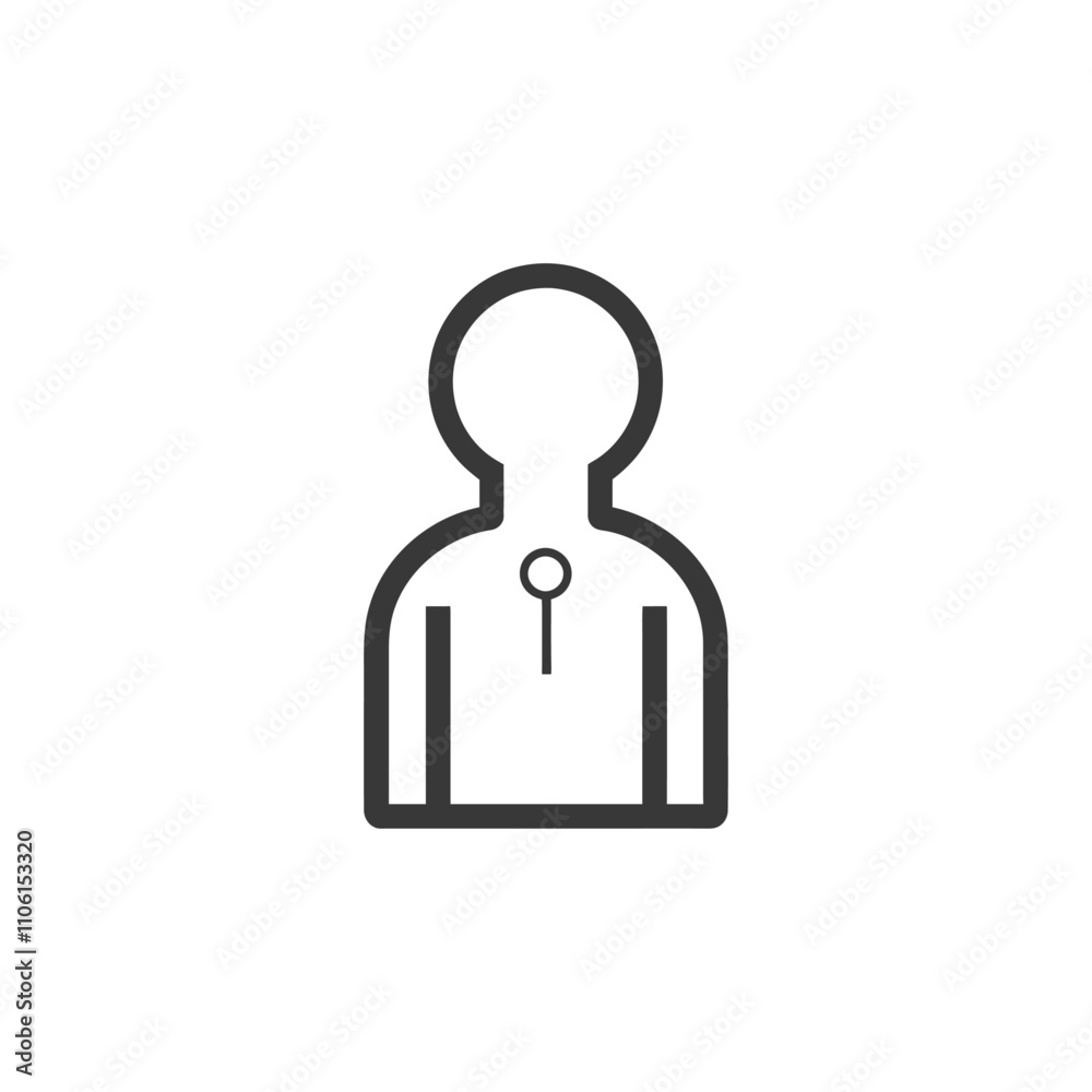 Line Drawing Of A Person With A Badge Line Drawing Of A Person With A Badge