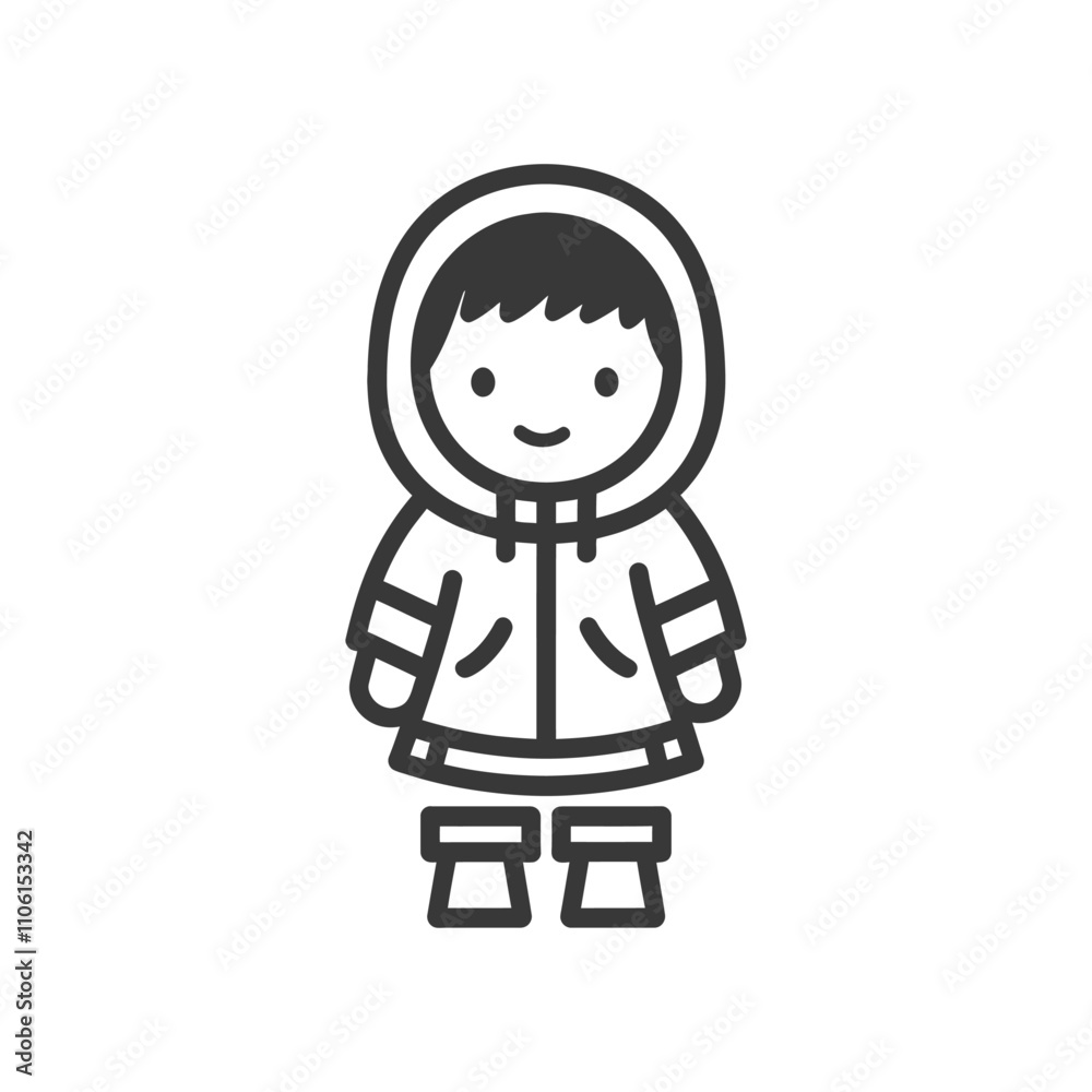 Line Drawing Of A Person Wearing A Winter Outfit Line Drawing Of A Person Wearing A Winter Outfit