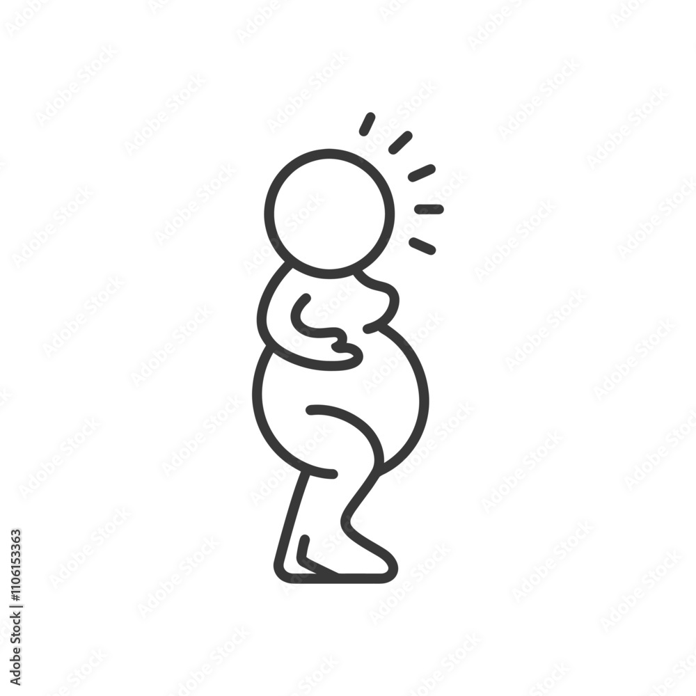 Line Drawing Of A Person With A Large Belly And A Surprised Expression Line Drawing Of A Person With A Large Belly And A Surprised Expression