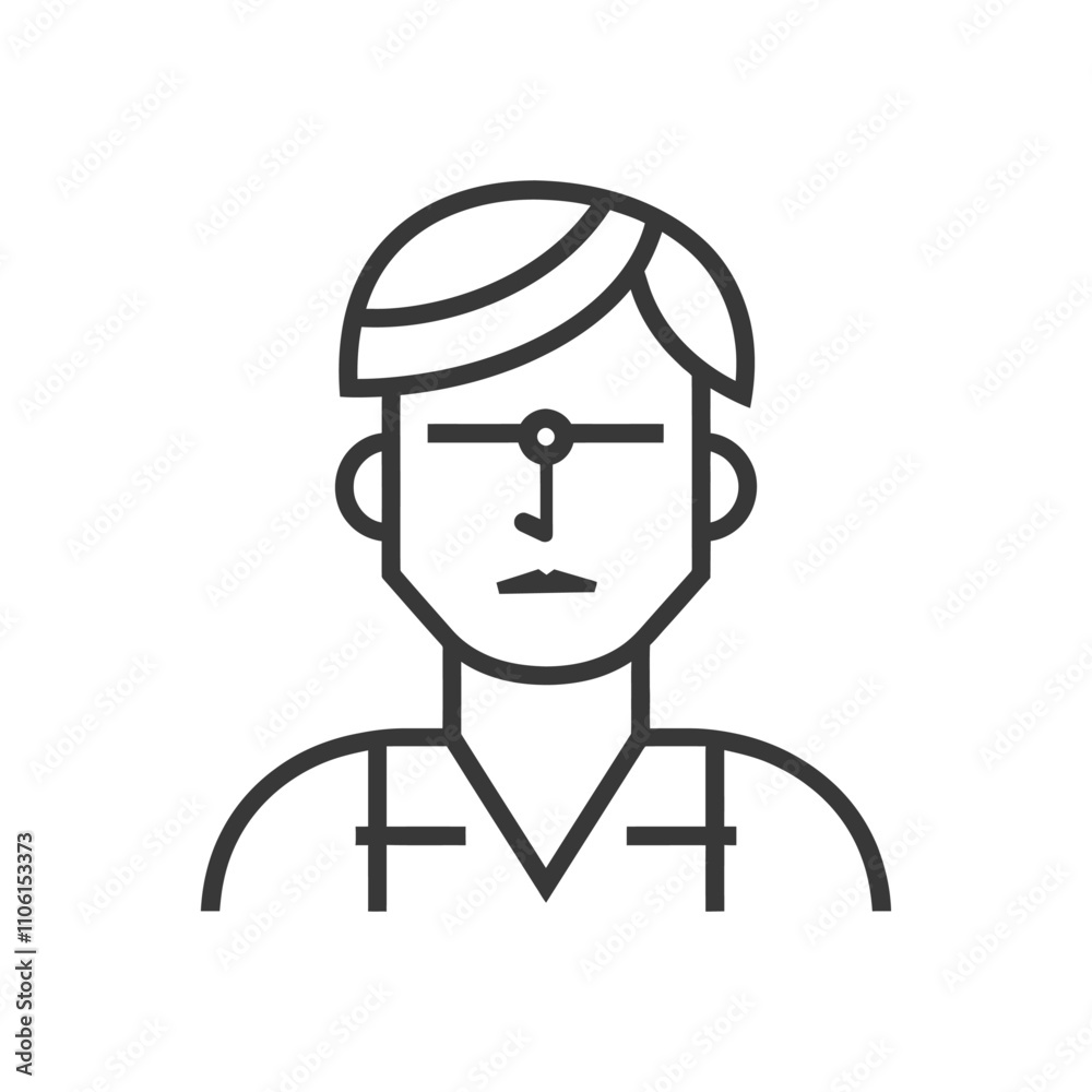 Line Drawing Of A Person With A Unique Facial Feature Line Drawing Of A Person With A Unique Facial Feature