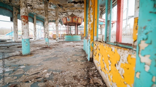 Abandoned Amusement Park Carousel - A Haunting Reminder of Forgotten Fun