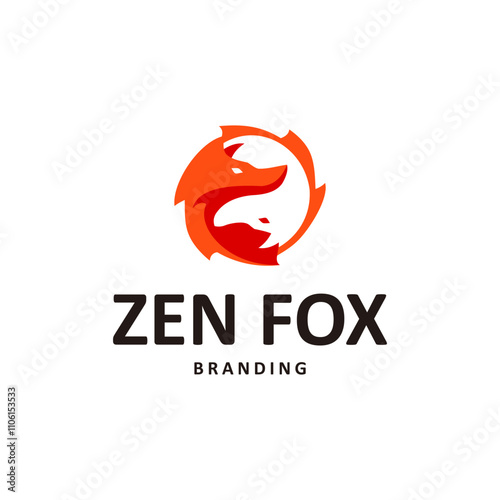 Zen Fox Ilustration Logo Vector