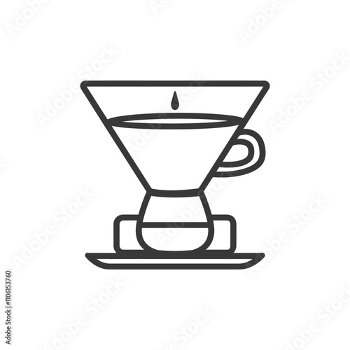 Line Drawing Of A Pour Over Coffee Maker