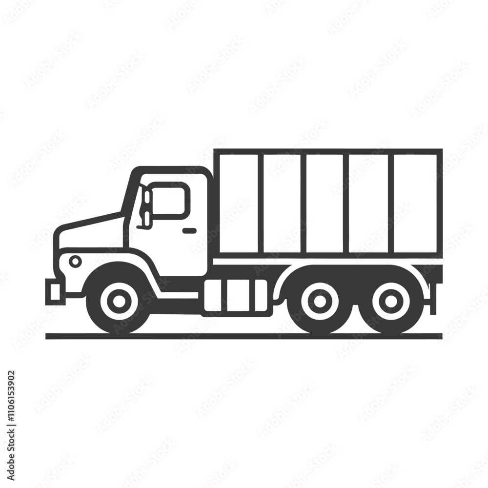 Line Drawing Of A Semi Truck With A Flatbed Trailer Line Drawing Of A Semi Truck With A Flatbed Trailer